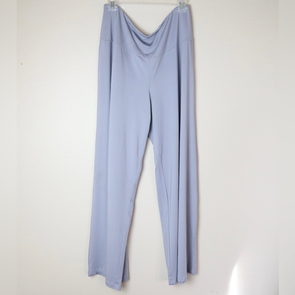 NWT AROLINA CLASSIC & COMFY WOMEN’S WIDE LEG KNIT STRETCH PANTS BLUE XL